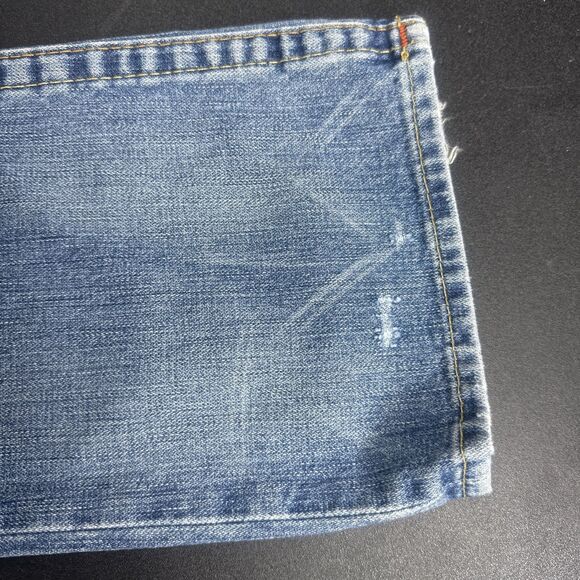 True Religion Distressed Women's Jeans Sz W 29 Billy Mid Rise Straight Flap - Picture 5 of 16